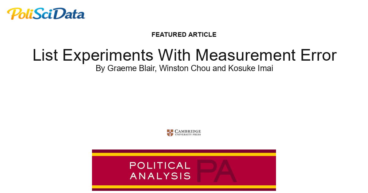 Article card for article: List Experiments With Measurement Error