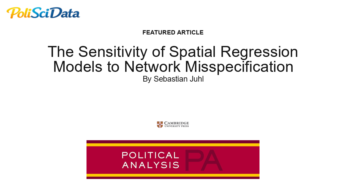 Article card for article: The Sensitivity of Spatial Regression Models to Network Misspecification