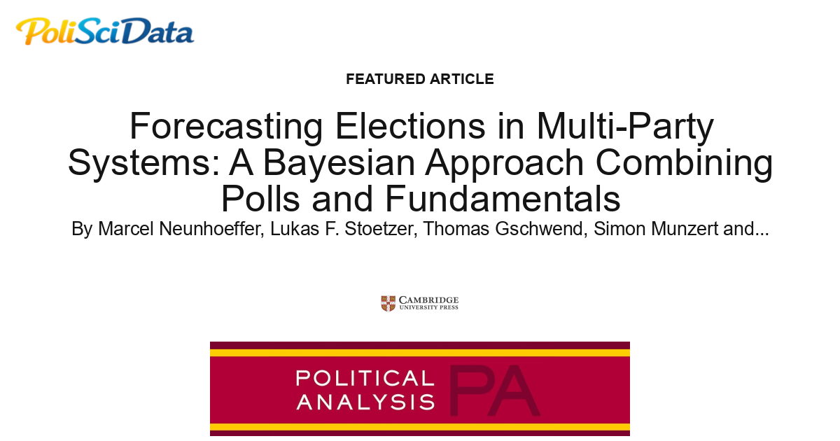 Article card for article: Forecasting Elections in Multi-Party Systems: A Bayesian Approach Combining Polls and Fundamentals