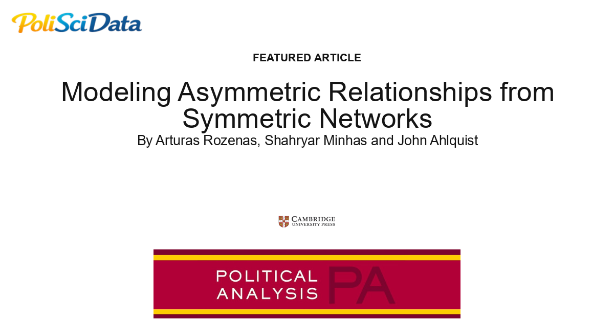 Article card for article: Modeling Asymmetric Relationships from Symmetric Networks