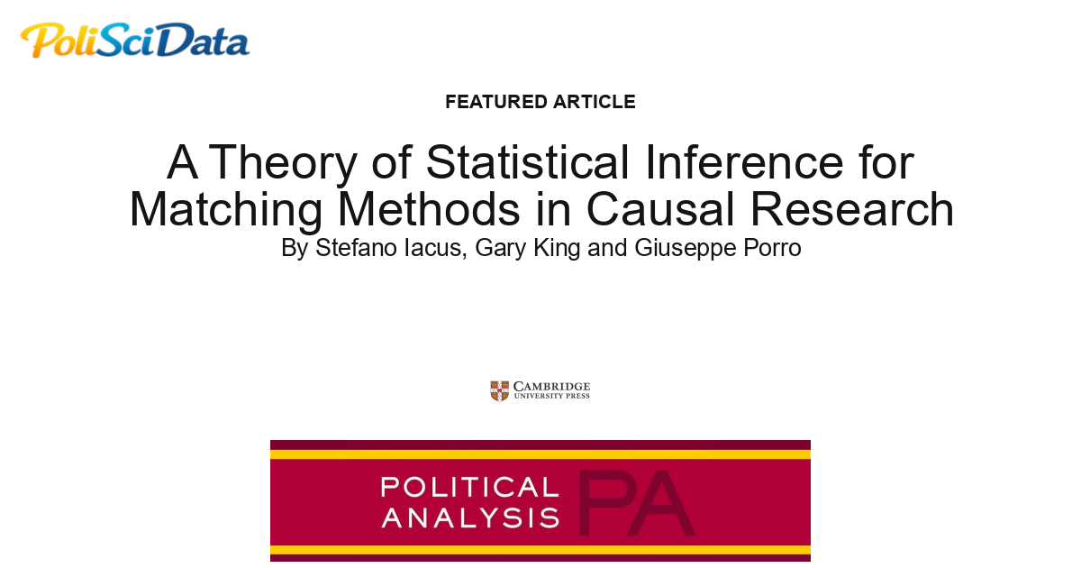 Article card for article: A Theory of Statistical Inference for Matching Methods in Causal Research