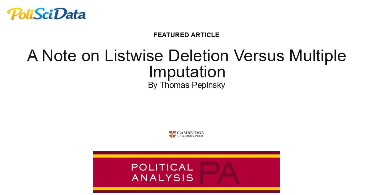 Article card for article: A Note on Listwise Deletion Versus Multiple Imputation