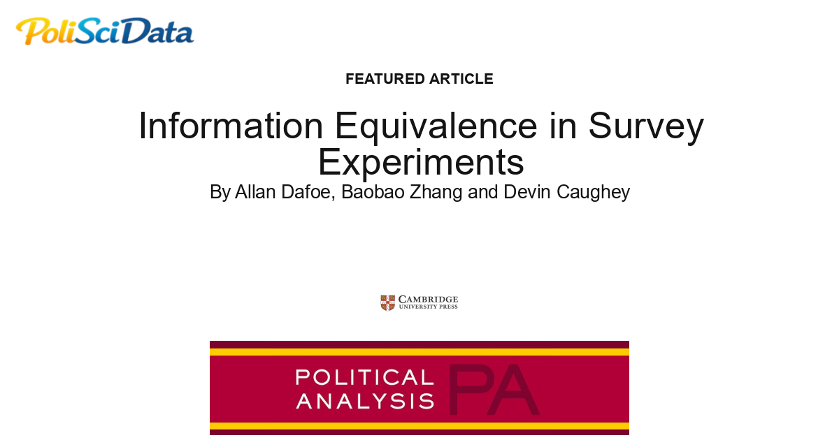 Article card for article: Information Equivalence in Survey Experiments