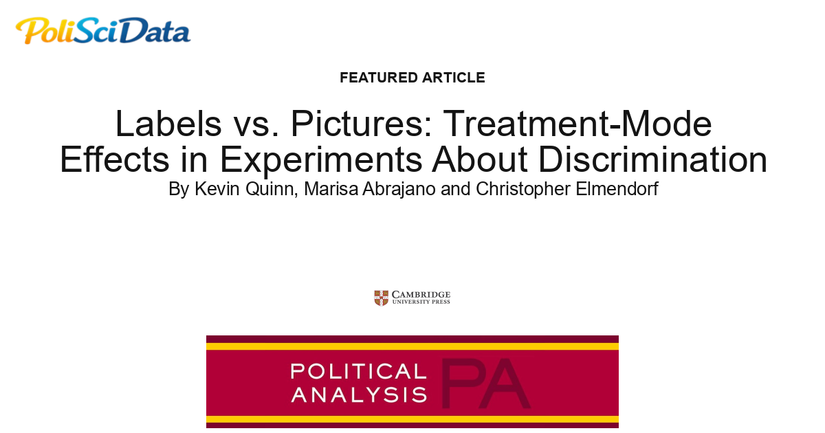 Article card for article: Labels vs. Pictures: Treatment-Mode Effects in Experiments About Discrimination