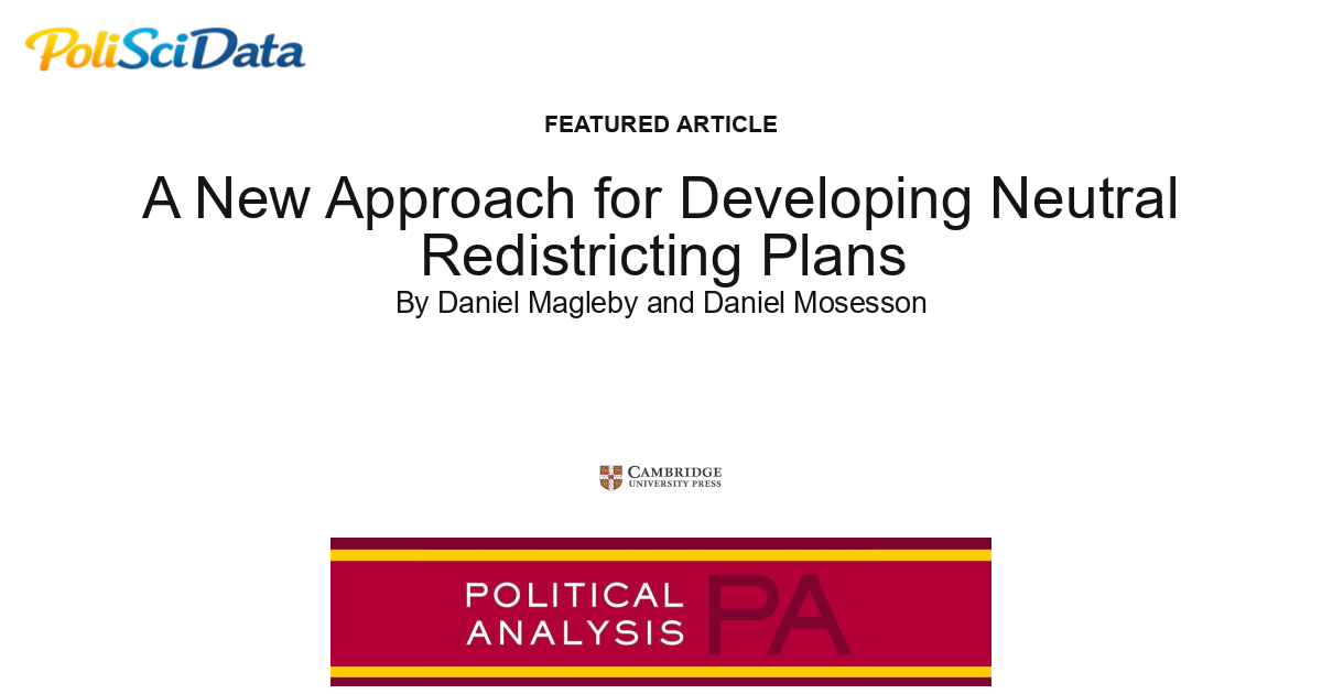 Article card for article: A New Approach for Developing Neutral Redistricting Plans