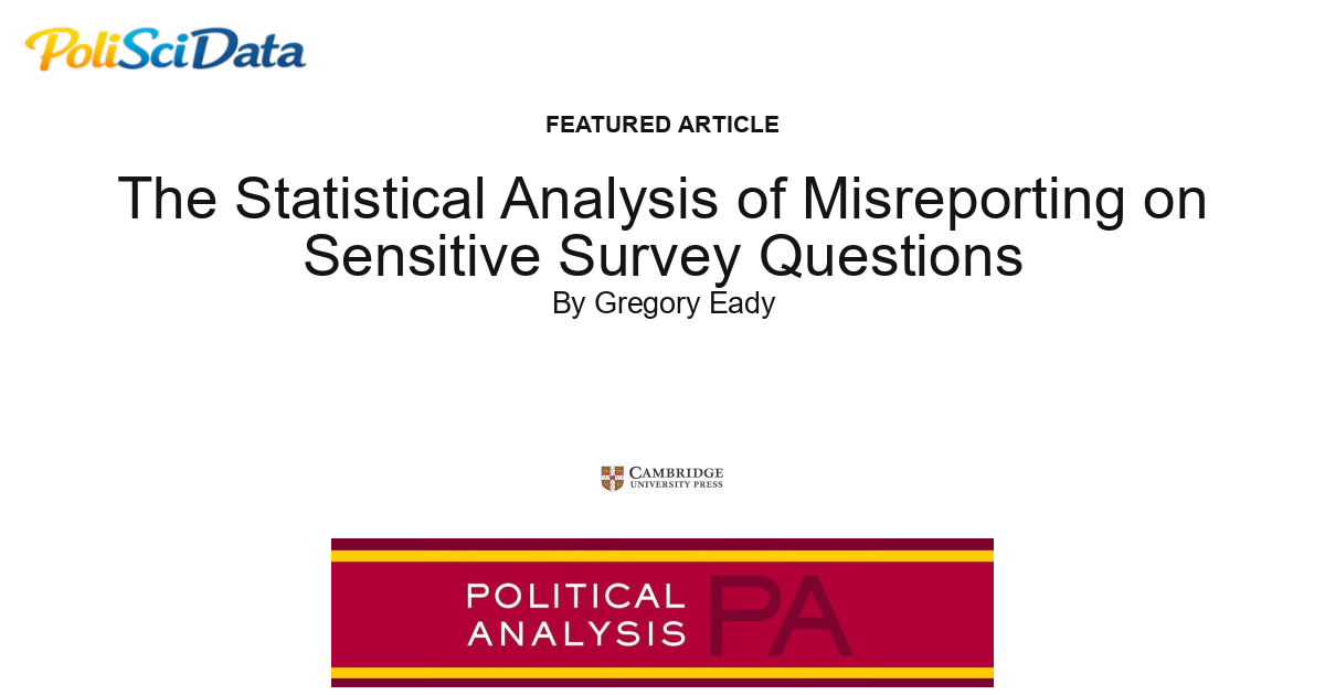 Article card for article: The Statistical Analysis of Misreporting on Sensitive Survey Questions