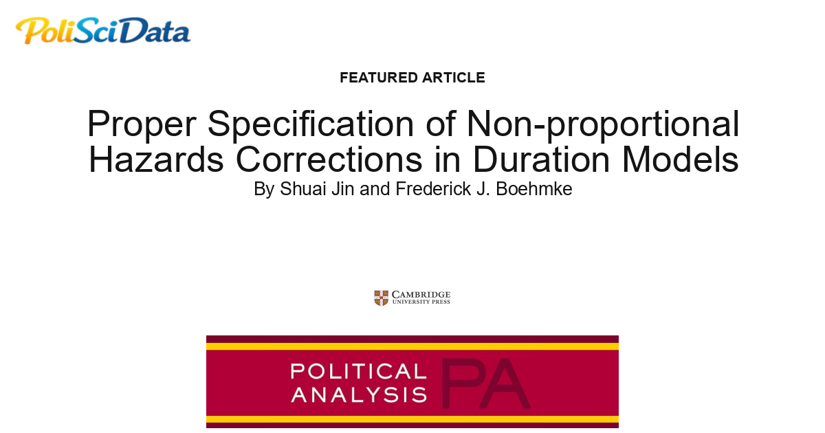 Article card for article: Proper Specification of Non-proportional Hazards Corrections in Duration Models