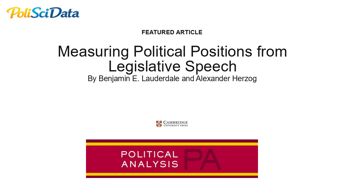 Article card for article: Measuring Political Positions from Legislative Speech
