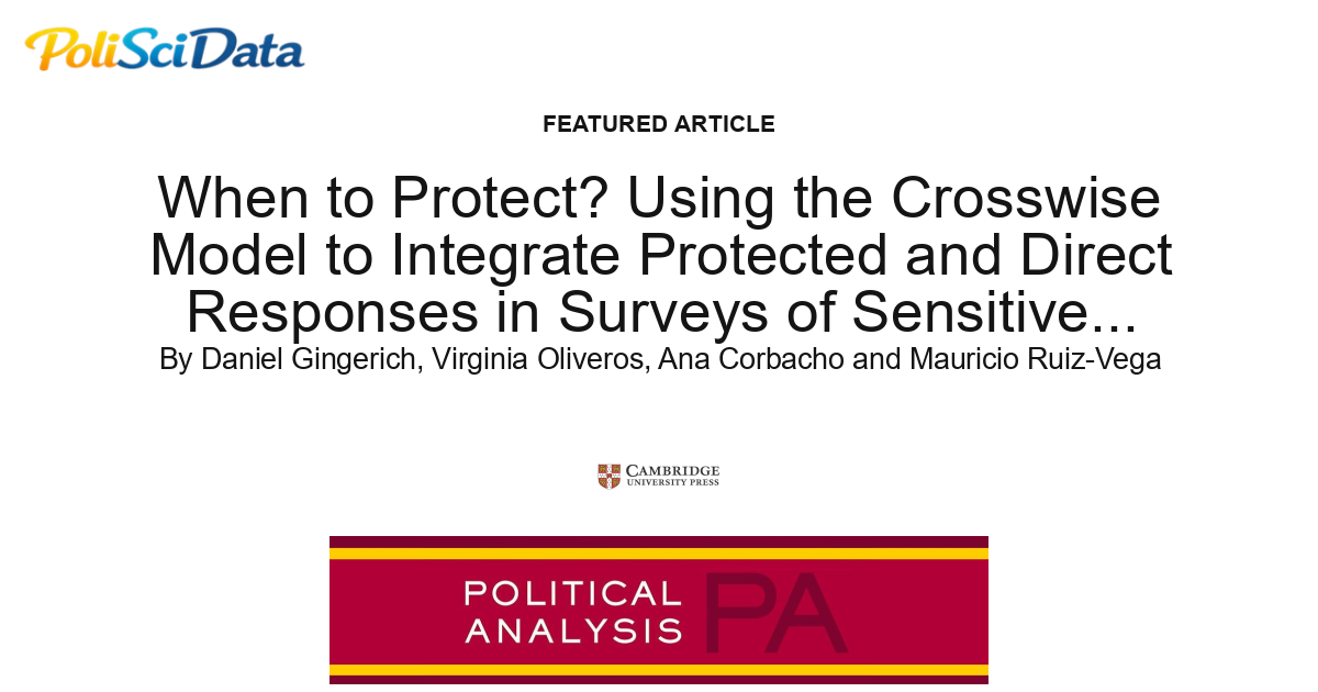 Article card for article: When to Protect? Using the Crosswise Model to Integrate Protected and Direct Responses in Surveys of Sensitive Behavior