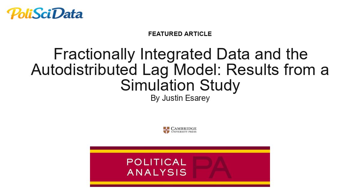 Article card for article: Fractionally Integrated Data and the Autodistributed Lag Model: Results from a Simulation Study