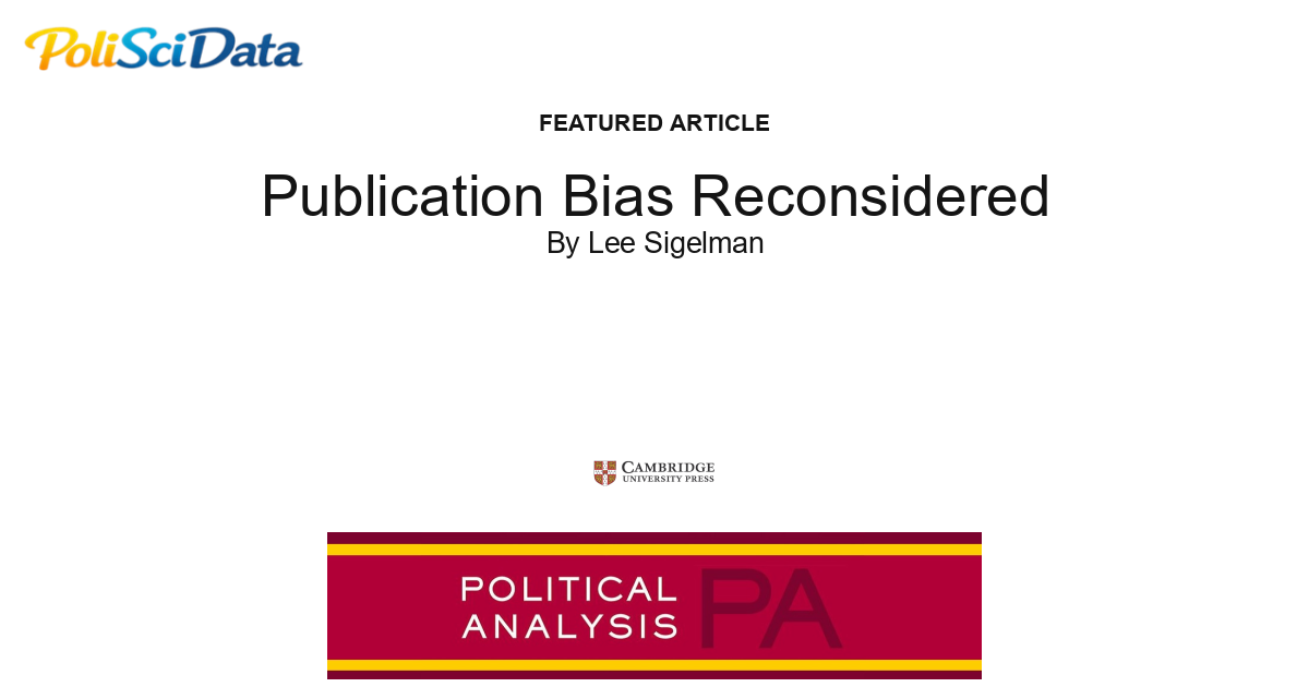 Article card for article: Publication Bias Reconsidered
