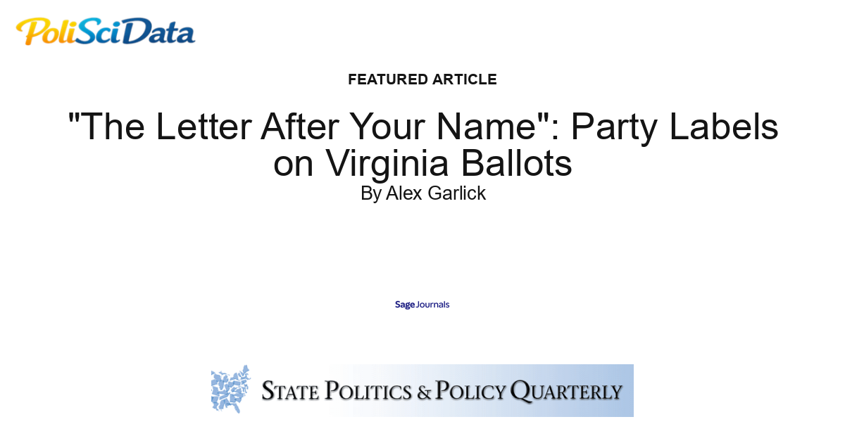 Article card for article: "The Letter After Your Name": Party Labels on Virginia Ballots