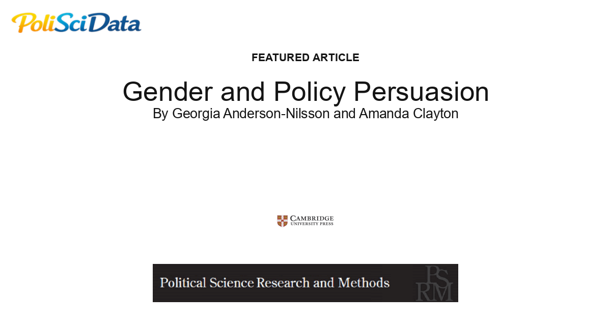 Article card for article: Gender and Policy Persuasion