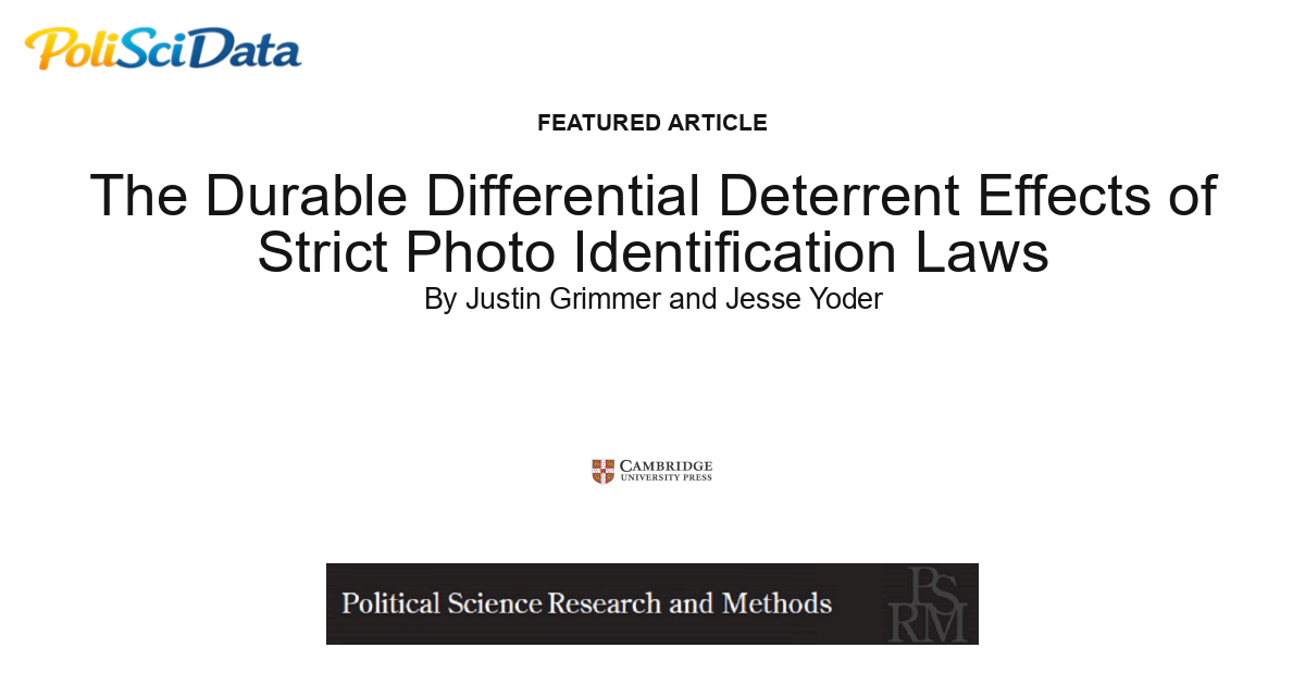 Article card for article: The Durable Differential Deterrent Effects of Strict Photo Identification Laws