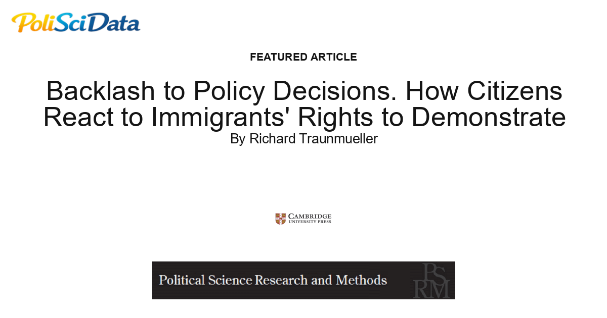 Article card for article: Backlash to Policy Decisions. How Citizens React to Immigrants' Rights to Demonstrate
