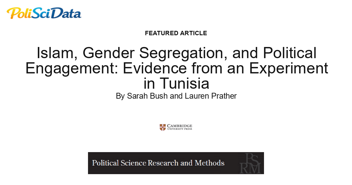 Article card for article: Islam, Gender Segregation, and Political Engagement: Evidence from an Experiment in Tunisia