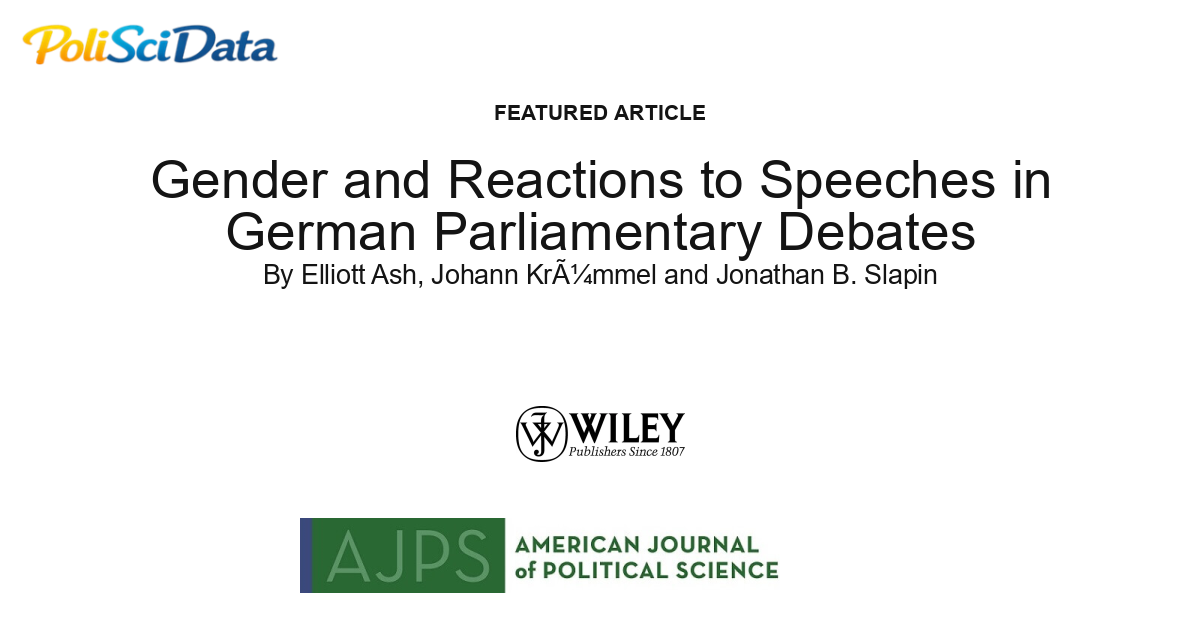 Article card for article: Gender and Reactions to Speeches in German Parliamentary Debates