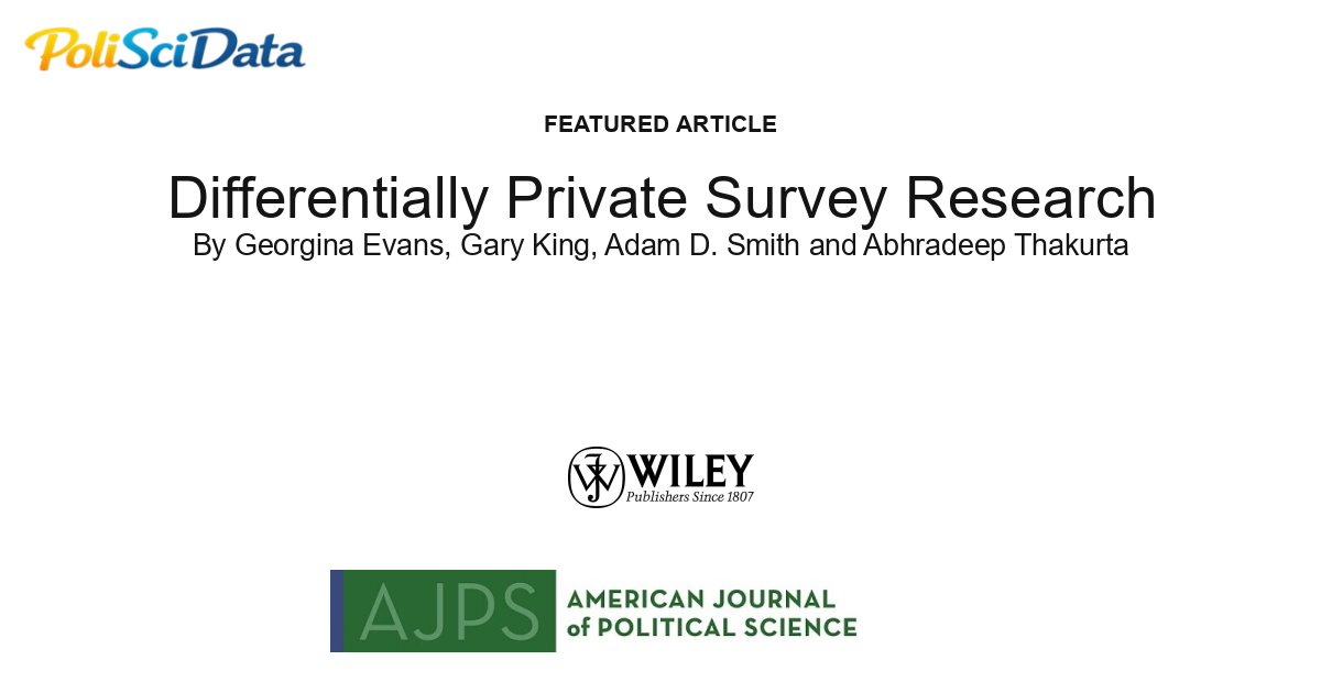 Article card for article: Differentially Private Survey Research
