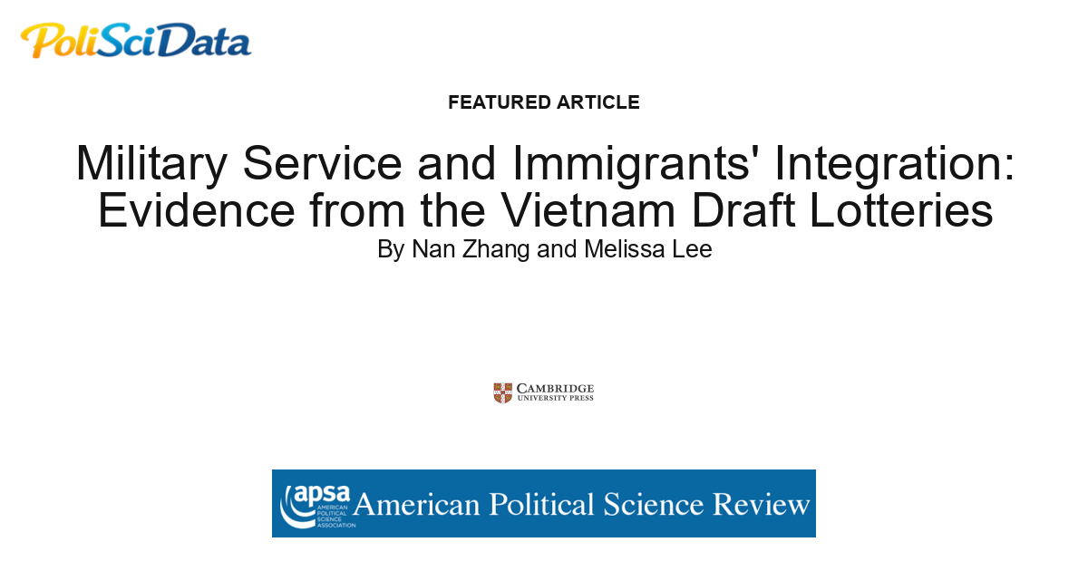 Article card for article: Military Service and Immigrants' Integration: Evidence from the Vietnam Draft Lotteries