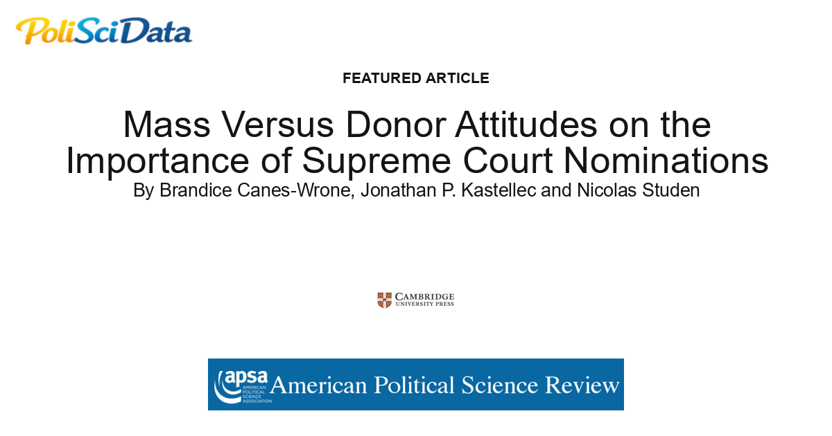 Article card for article: Mass Versus Donor Attitudes on the Importance of Supreme Court Nominations