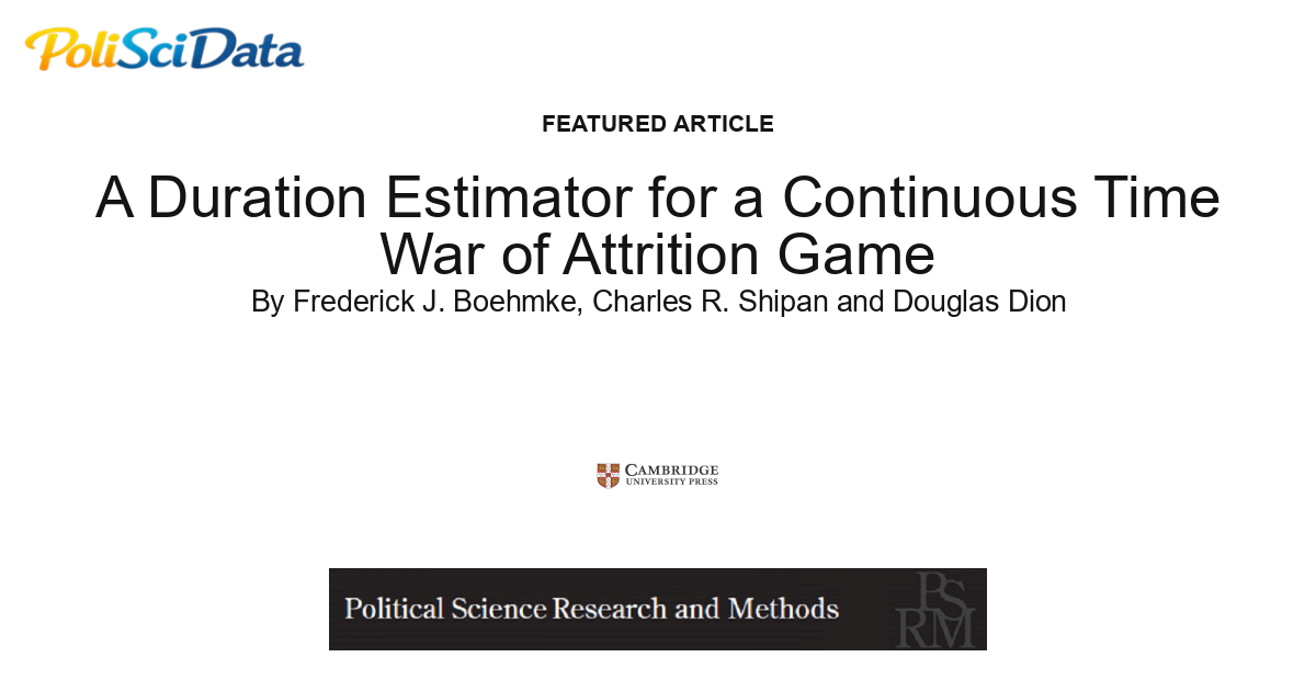 Article card for article: A Duration Estimator for a Continuous Time War of Attrition Game