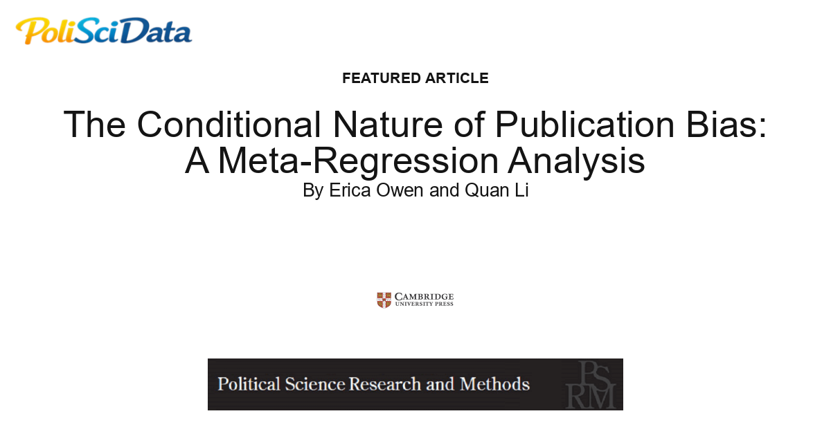 Article card for article: The Conditional Nature of Publication Bias: A Meta-Regression Analysis