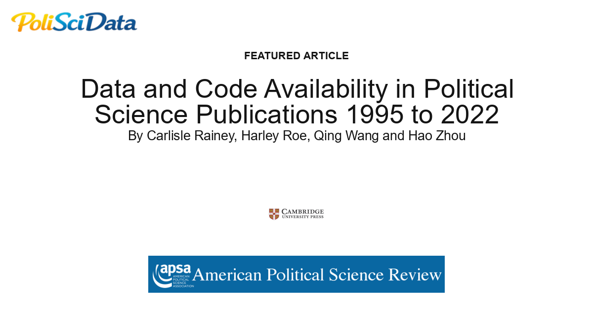 Article card for article: Data and Code Availability in Political Science Publications 1995 to 2022
