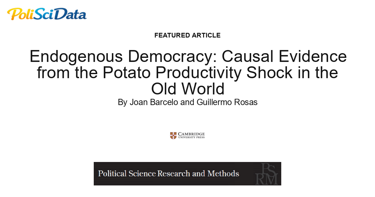 Article card for article: Endogenous Democracy: Causal Evidence from the Potato Productivity Shock in the Old World