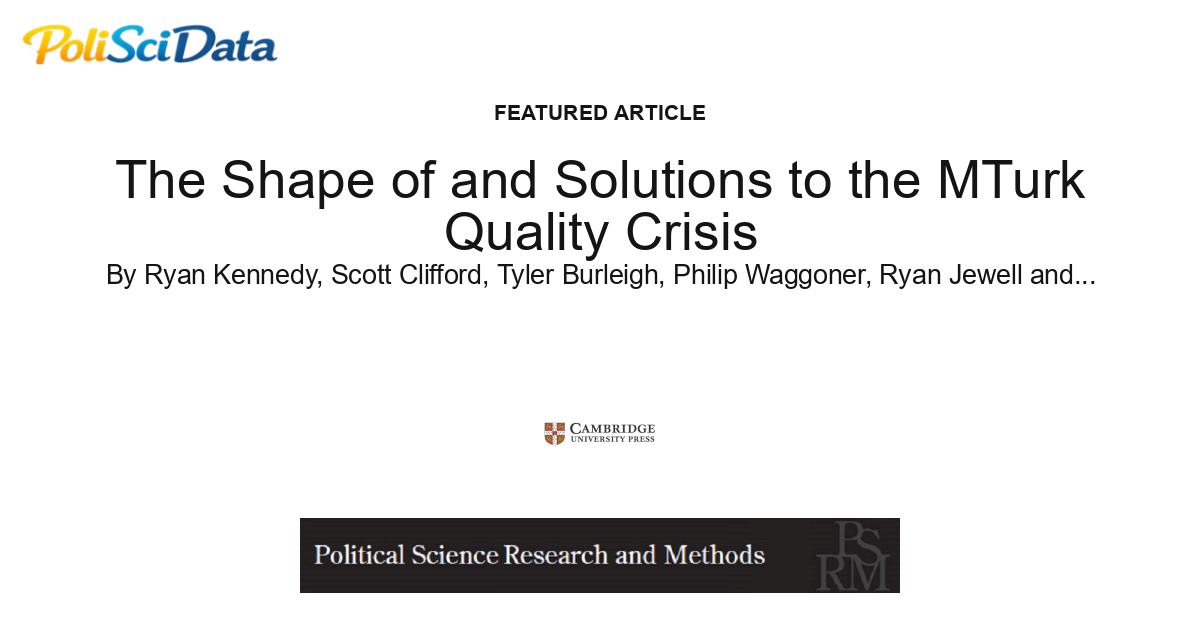 Article card for article: The Shape of and Solutions to the MTurk Quality Crisis