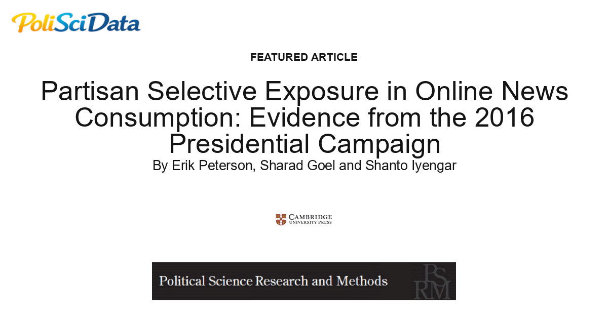 Article card for article: Partisan Selective Exposure in Online News Consumption: Evidence from the 2016 Presidential Campaign