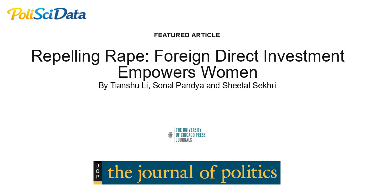 Article card for article: Repelling Rape: Foreign Direct Investment Empowers Women