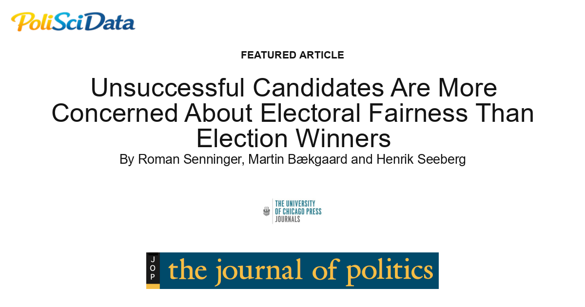 Article card for article: Unsuccessful Candidates Are More Concerned About Electoral Fairness Than Election Winners