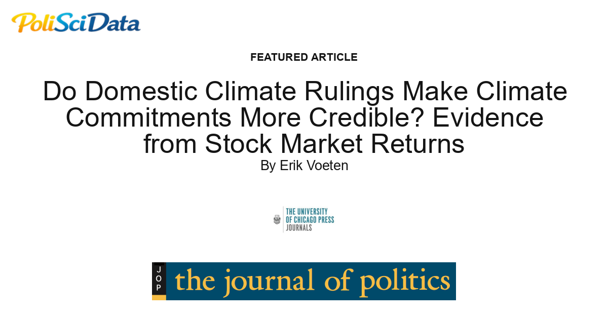 Article card for article: Do Domestic Climate Rulings Make Climate Commitments More Credible? Evidence from Stock Market Returns