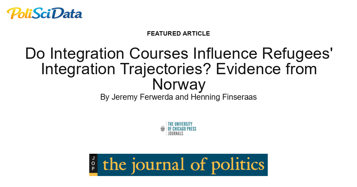 Article card for article: Do Integration Courses Influence Refugees' Integration Trajectories? Evidence from Norway