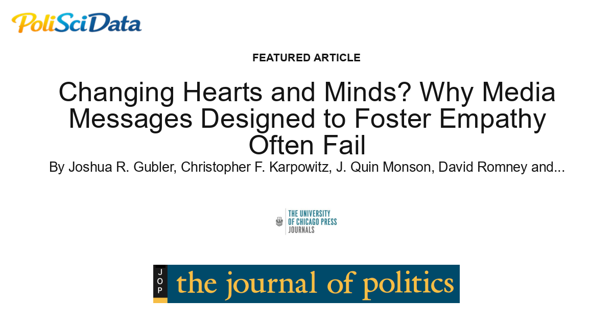 Article card for article: Changing Hearts and Minds? Why Media Messages Designed to Foster Empathy Often Fail