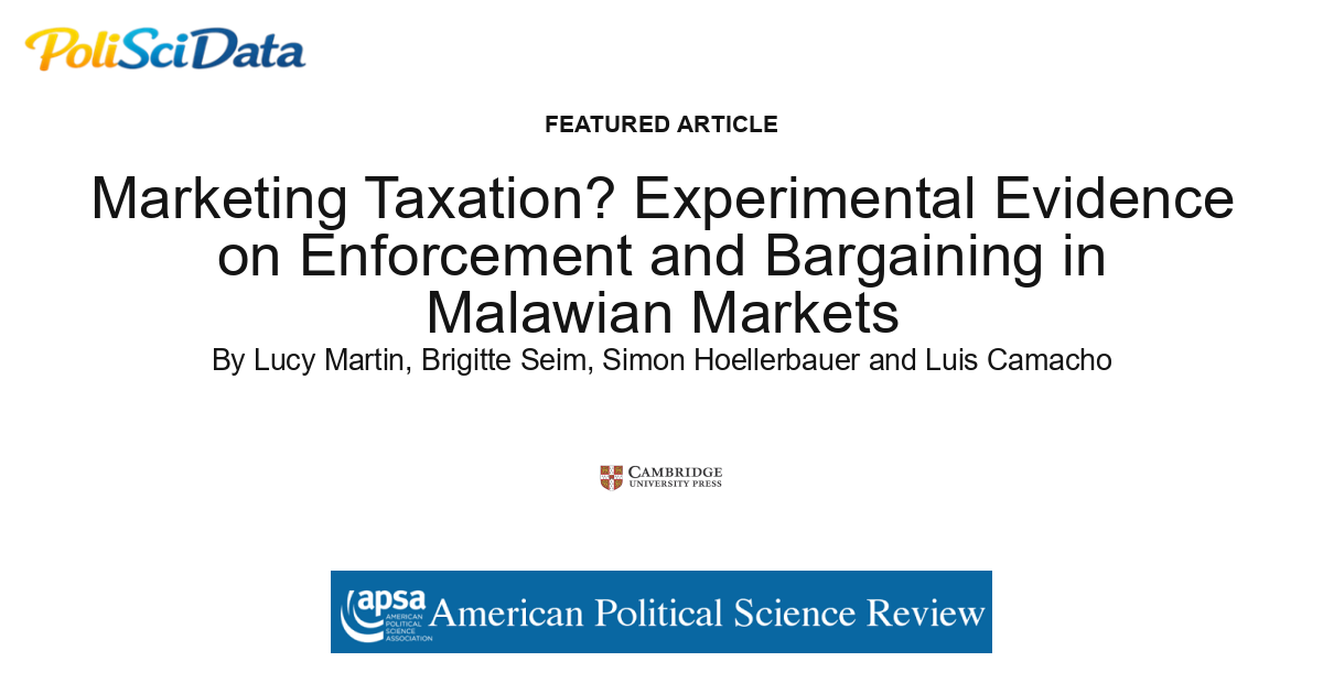 Article card for article: Marketing Taxation? Experimental Evidence on Enforcement and Bargaining in Malawian Markets