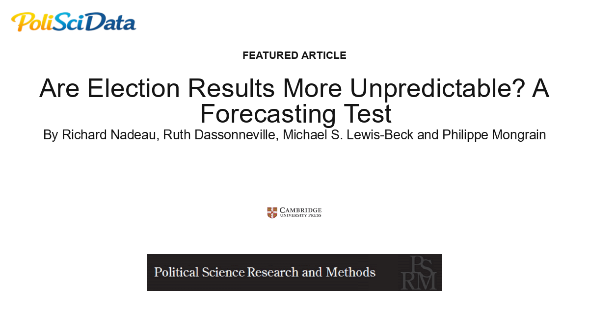 Article card for article: Are Election Results More Unpredictable? A Forecasting Test
