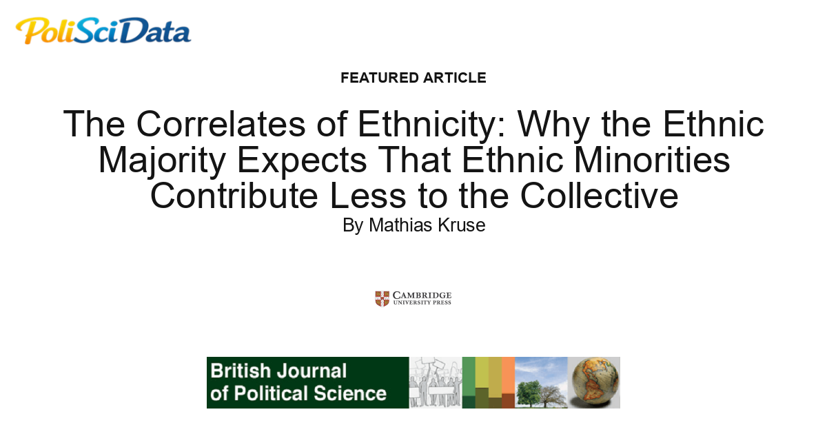 Article card for article: The Correlates of Ethnicity: Why the Ethnic Majority Expects That Ethnic Minorities Contribute Less to the Collective