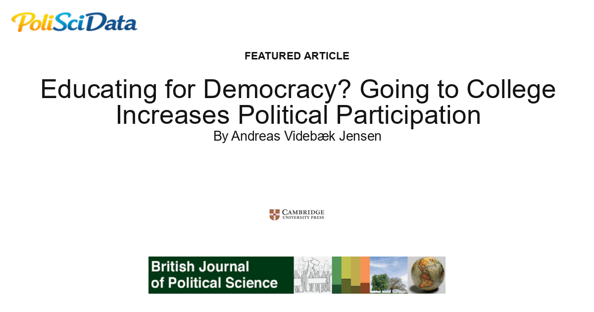 Article card for article: Educating for Democracy? Going to College Increases Political Participation