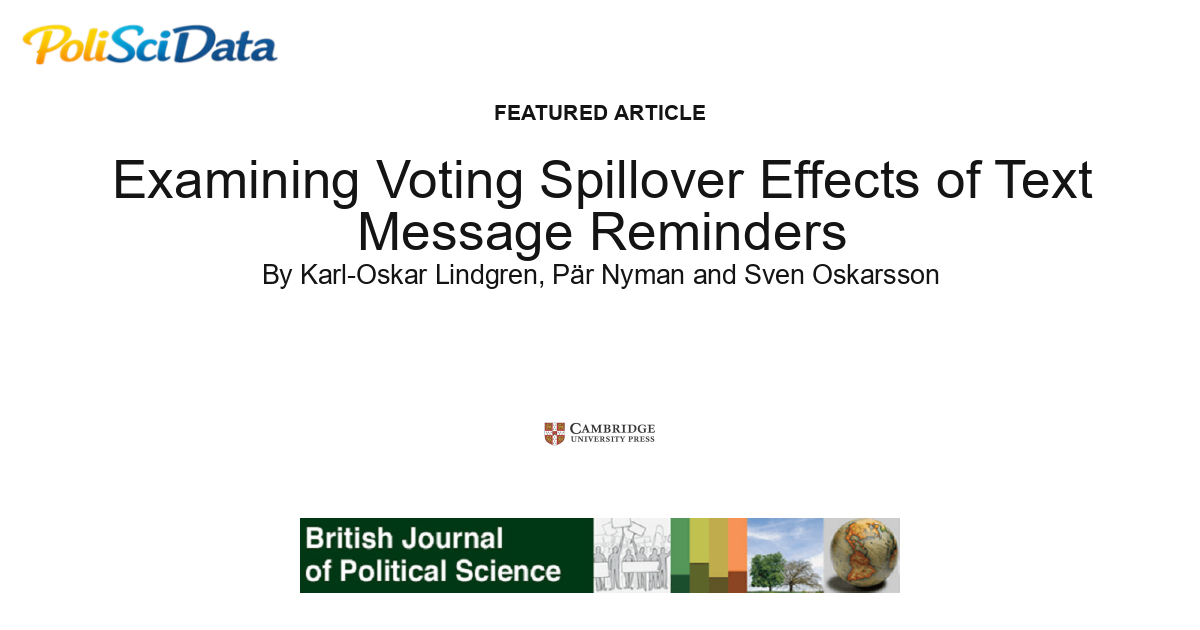 Article card for article: Examining Voting Spillover Effects of Text Message Reminders