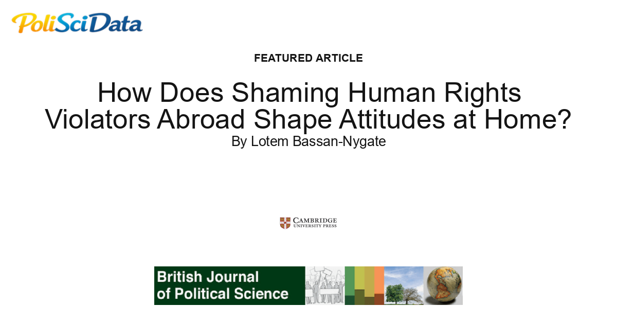 Article card for article: How Does Shaming Human Rights Violators Abroad Shape Attitudes at Home?