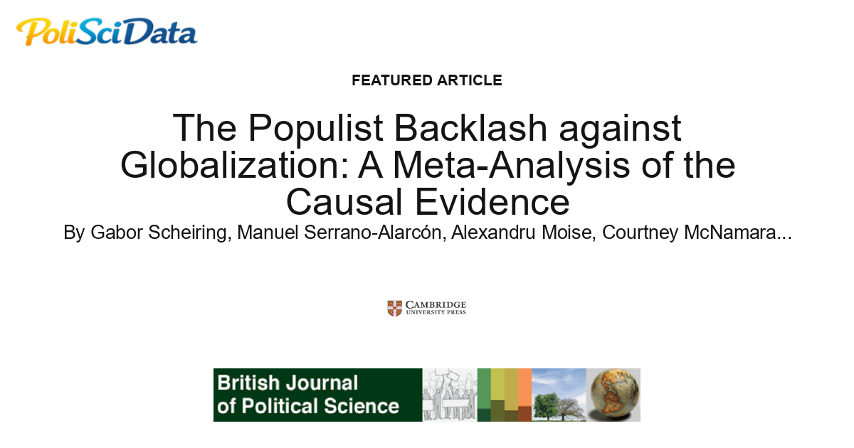 Article card for article: The Populist Backlash against Globalization: A Meta-Analysis of the Causal Evidence