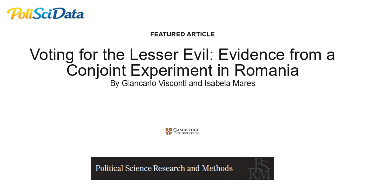 Article card for article: Voting for the Lesser Evil: Evidence from a Conjoint Experiment in Romania