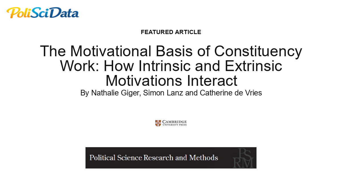 Article card for article: The Motivational Basis of Constituency Work: How Intrinsic and Extrinsic Motivations Interact