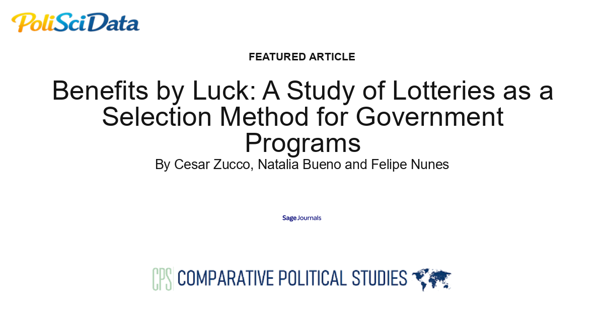 Article card for article: Benefits by Luck: A Study of Lotteries as a Selection Method for Government Programs