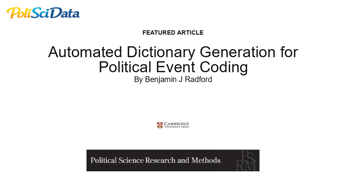 Article card for article: Automated Dictionary Generation for Political Event Coding
