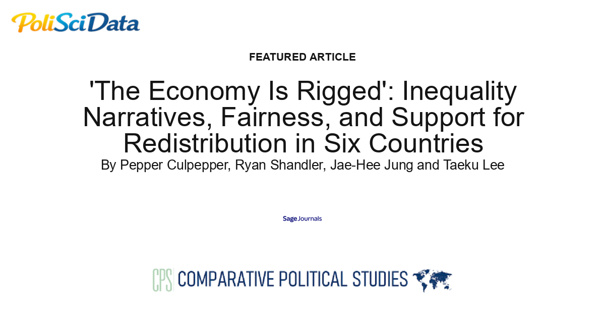Article card for article: 'The Economy Is Rigged': Inequality Narratives, Fairness, and Support for Redistribution in Six Countries