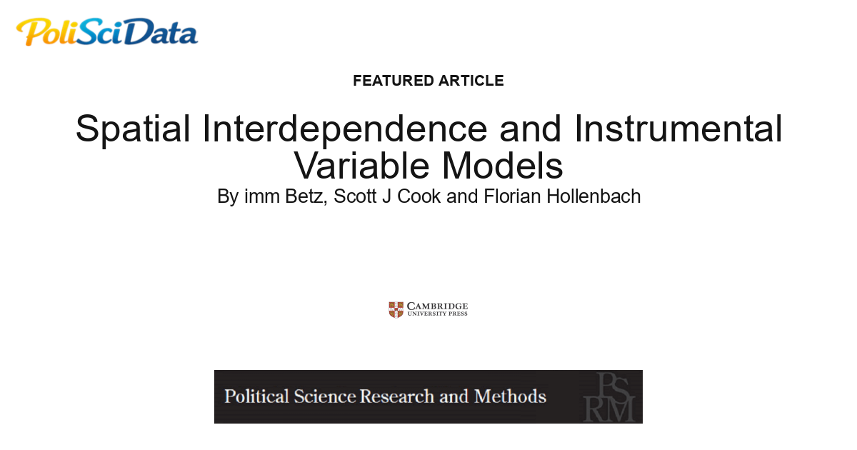 Article card for article: Spatial Interdependence and Instrumental Variable Models