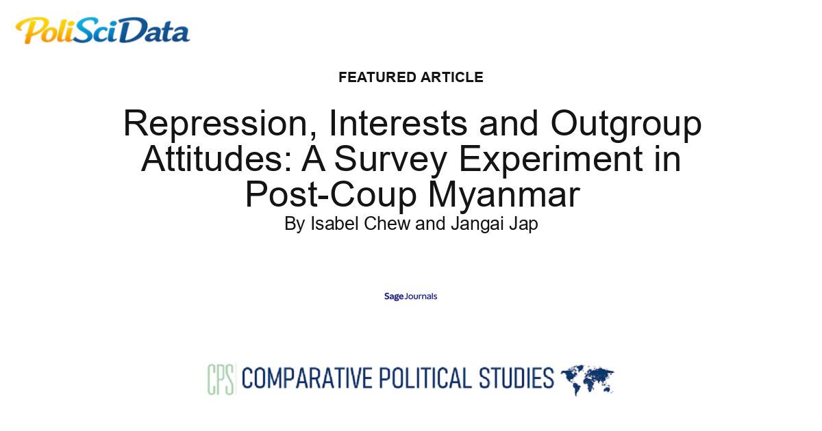Article card for article: Repression, Interests and Outgroup Attitudes: A Survey Experiment in Post-Coup Myanmar