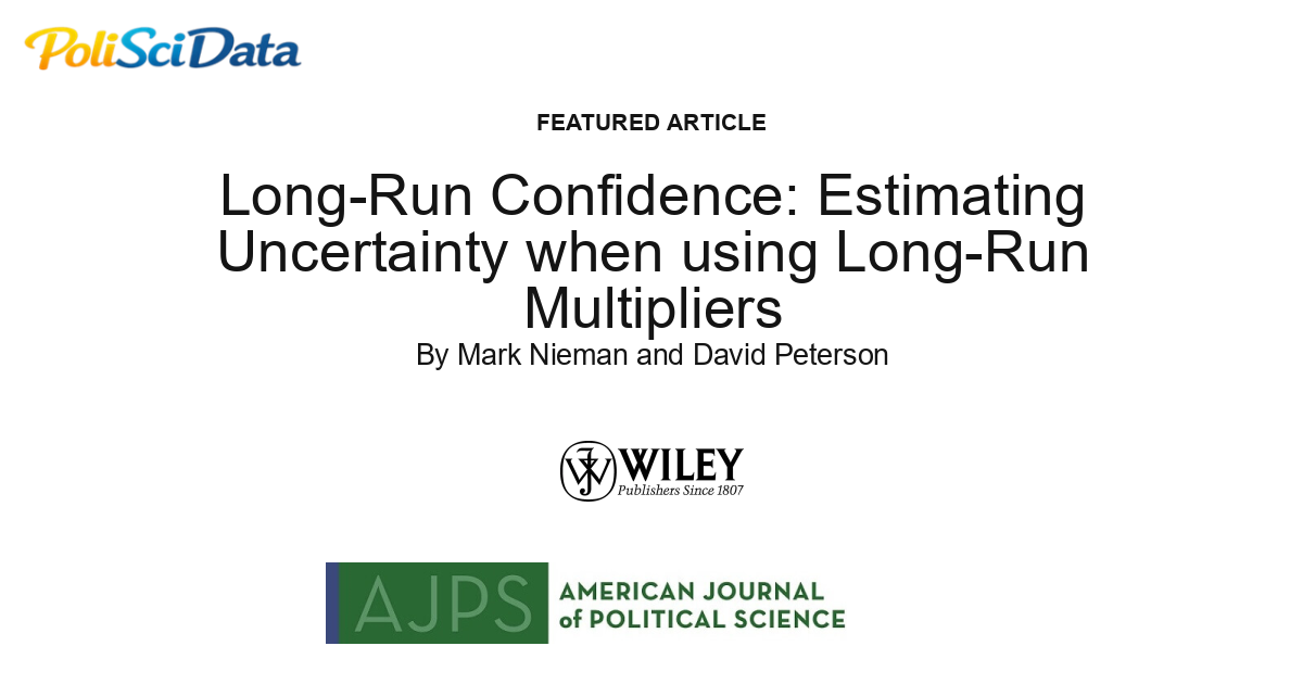 Article card for article: Long-Run Confidence: Estimating Uncertainty when using Long-Run Multipliers